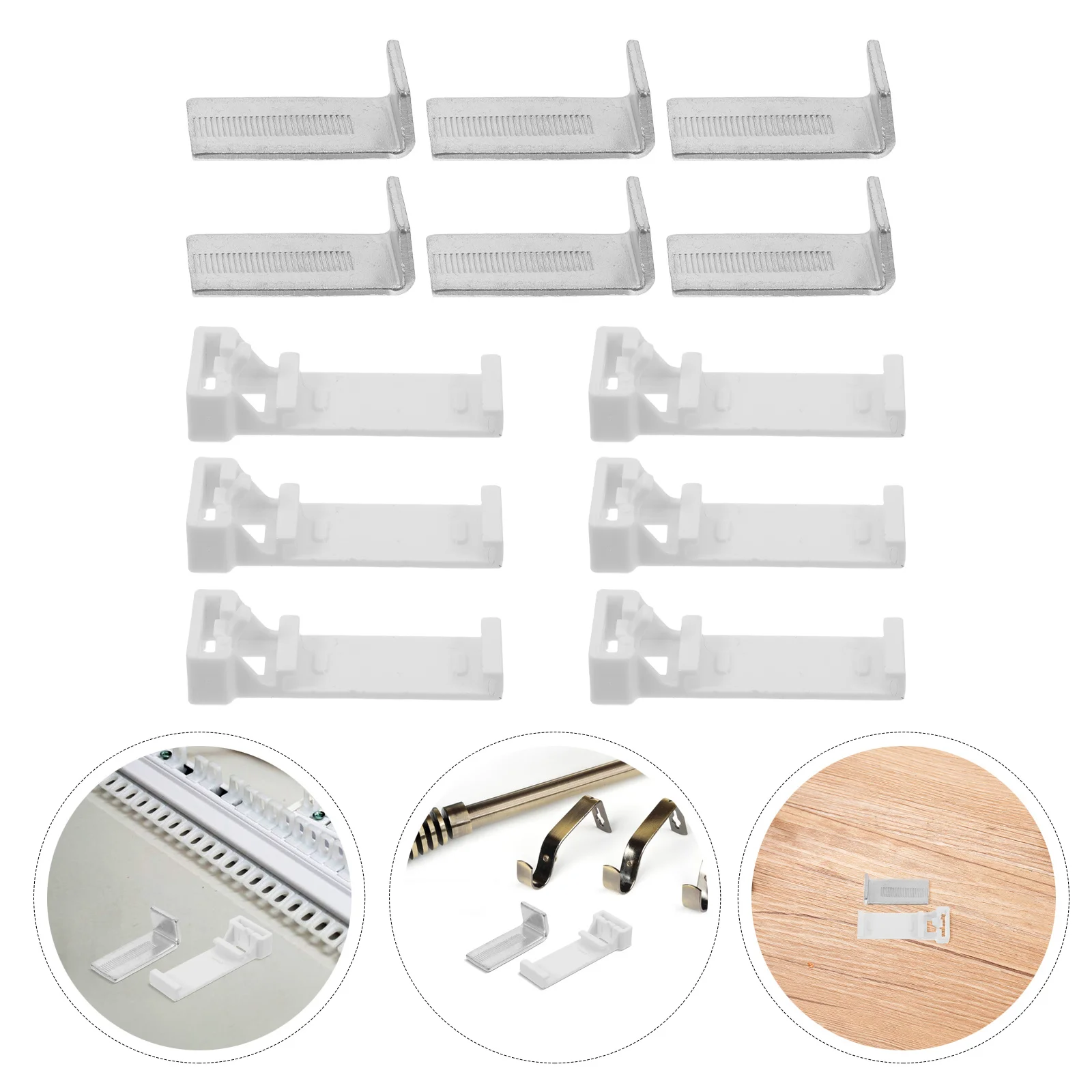6pcs Curtain Clip Bracket: Adhesive Window Blind Brackets For Roller Shades Curtains, Easy Mount Shade Hardware Holders For Home
6pcs Curtain Clip Bracket: Adhesive Window Blind Brackets For Roller Shades Curtains, Easy Mount Shade Hardware Holders For Home