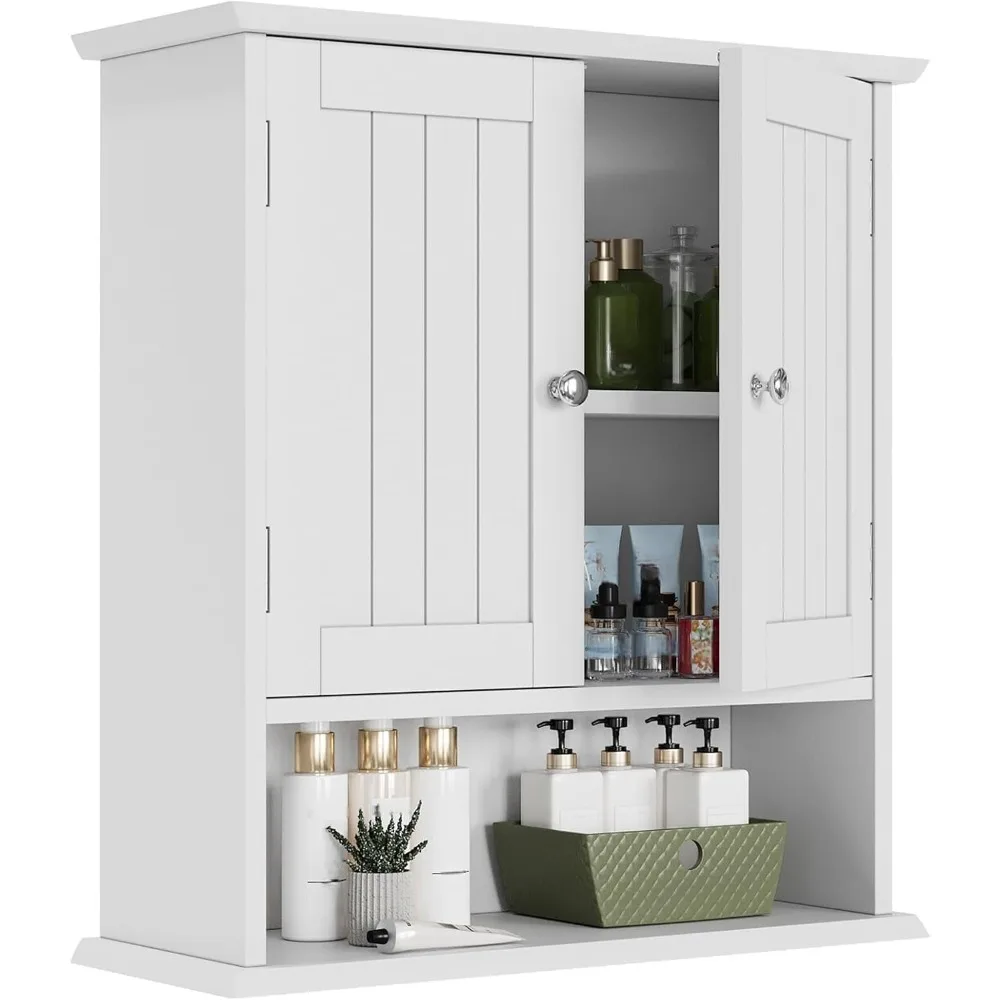 White Bathroom Cabinet Wall Mounted, Small Bathroom Medicine Cabinet with 2 Door Adjustable Shelves, Bathroom Wall Cabinet Over
White Bathroom Cabinet Wall Mounted, Small Bathroom Medicine Cabinet with 2 Door Adjustable Shelves, Bathroom Wall Cabinet Over