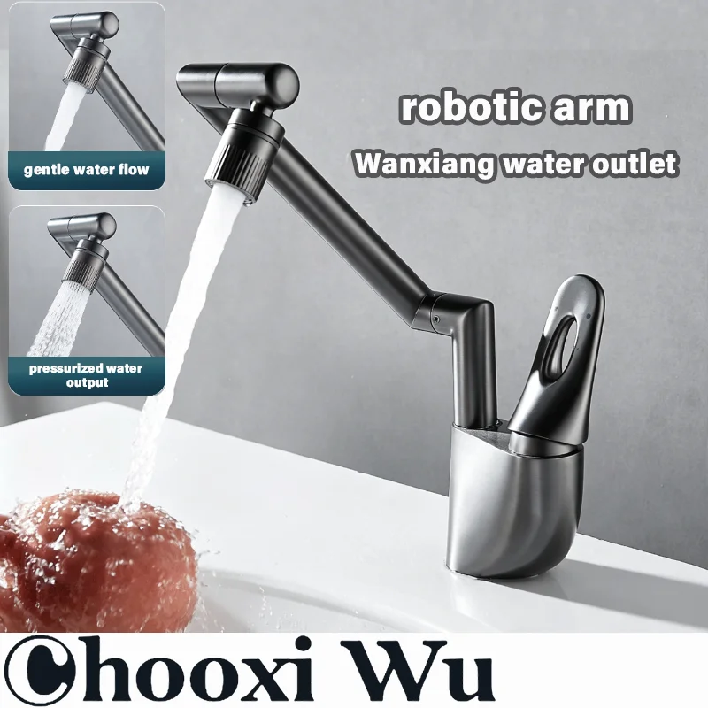 Copper hot and cold basin faucet, bathroom wash basin faucet, vegetable washing basin faucet, mechanical arm universal faucet
Copper hot and cold basin faucet, bathroom wash basin faucet, vegetable washing basin faucet, mechanical arm universal faucet