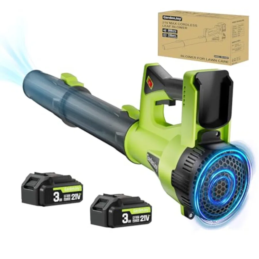 Electric Leaf Blower Cordless 2x3.0Ah Batteries and Charger 6 Speed Modes 500CFM 150MPH 21V Handheld Powerful Battery Powered C
Electric Leaf Blower Cordless 2x3.0Ah Batteries and Charger 6 Speed Modes 500CFM 150MPH 21V Handheld Powerful Battery Powered C