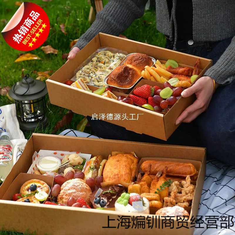 Customized Picnic Box Disposable Lunch Box Spring Outing Camping Popular Kraft Paper BBQ Snack Sushi Box
Customized Picnic Box Disposable Lunch Box Spring Outing Camping Popular Kraft Paper BBQ Snack Sushi Box