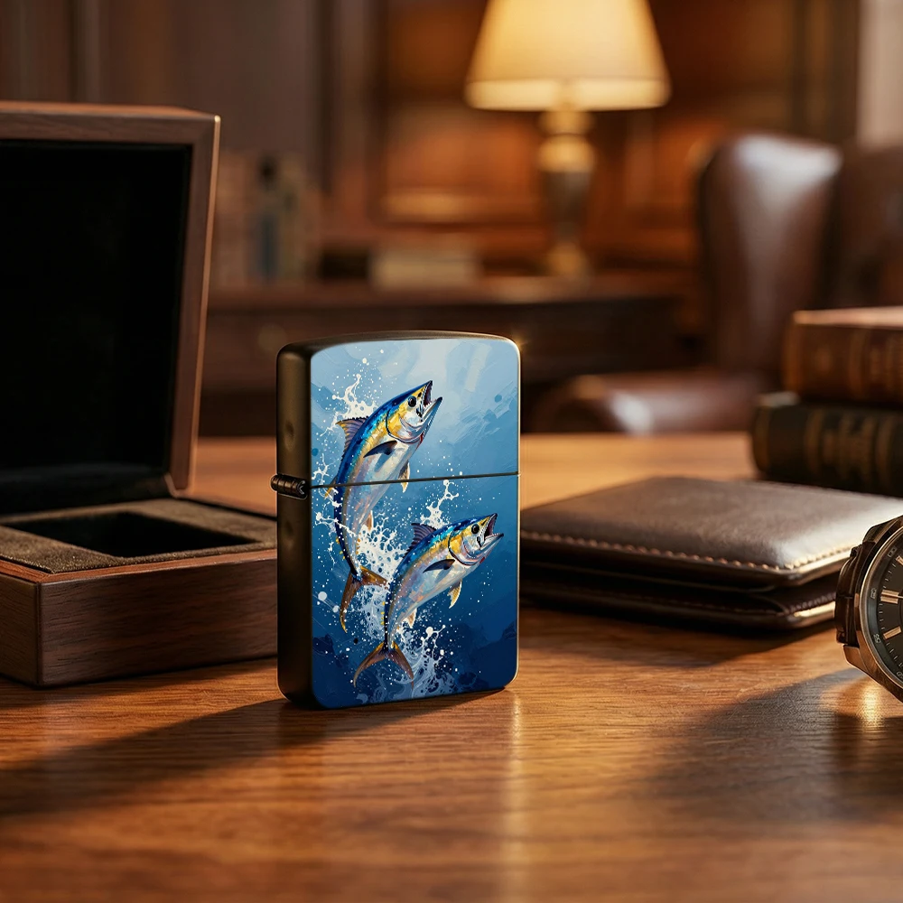 Tuna Splash Flip Top Lighter Metal Pocket Lighters for Men
Tuna Splash Flip Top Lighter Metal Pocket Lighters for Men