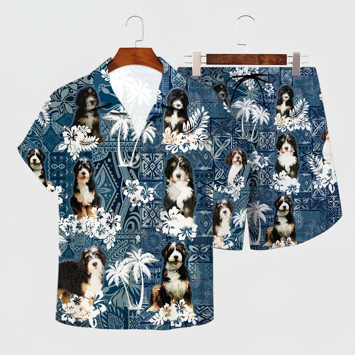 Shirt Summer Black And White Bernedoodle Hawaiian Set 3D Printed Hawaii Shirt + Beach Shorts Men For Women Funny Dog Clothes
Shirt Summer Black And White Bernedoodle Hawaiian Set 3D Printed Hawaii Shirt + Beach Shorts Men For Women Funny Dog Clothes