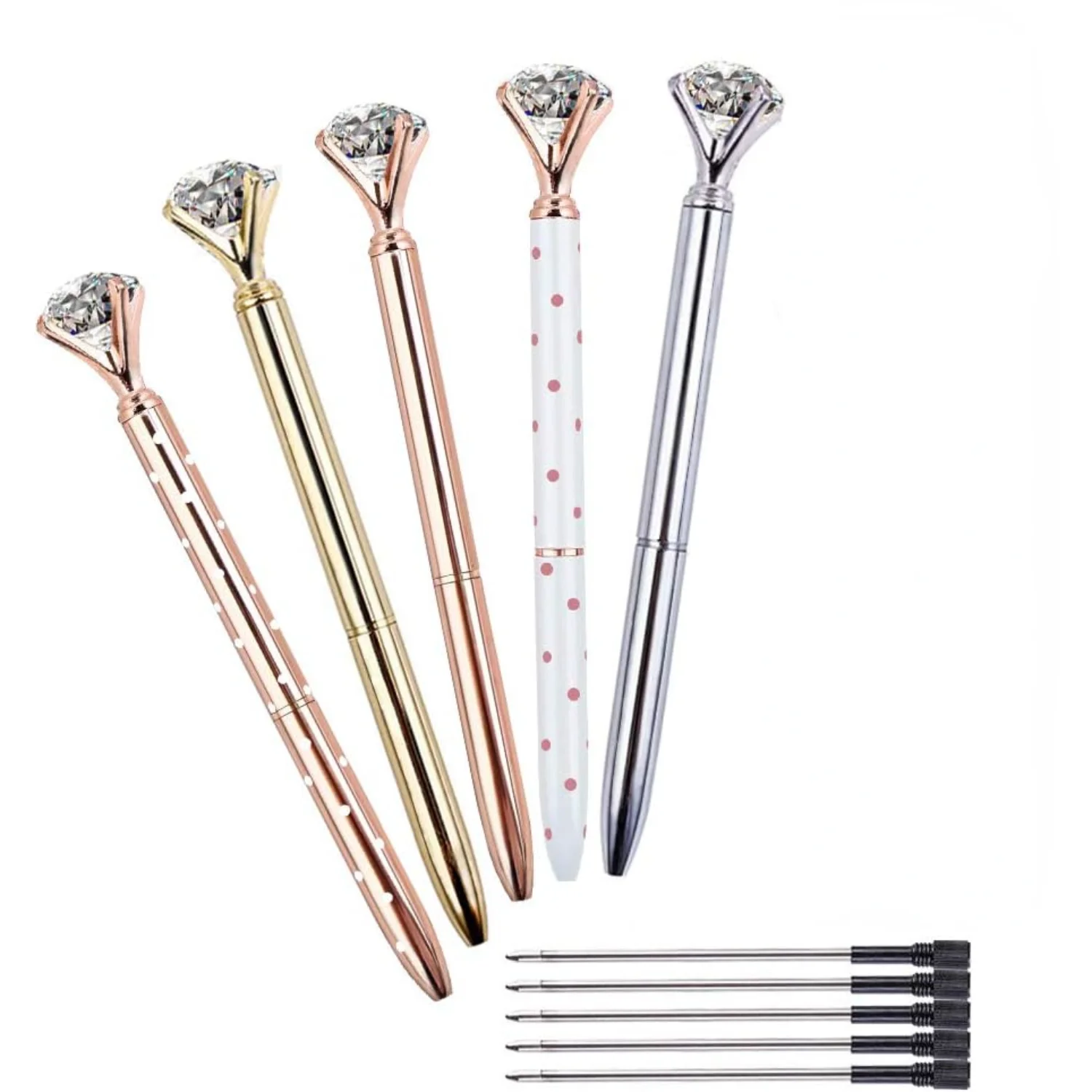 5 PCS Big Ballpoint Pen Bling Metal Ballpoint Pen Office Supplies, Includes 5 Black Velvet Bags
5 PCS Big Ballpoint Pen Bling Metal Ballpoint Pen Office Supplies, Includes 5 Black Velvet Bags