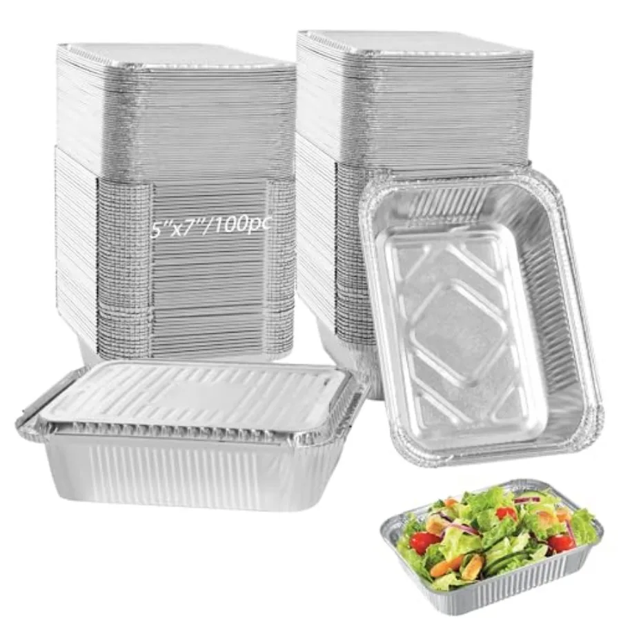 ® Aluminum Foil Pans with Foil Lids - Pack, 7"×5", 1.5 LB Capacity, Disposable Containers for Baking, Meal Prep, Freezer Storag
® Aluminum Foil Pans with Foil Lids - Pack, 7"×5", 1.5 LB Capacity, Disposable Containers for Baking, Meal Prep, Freezer Storag