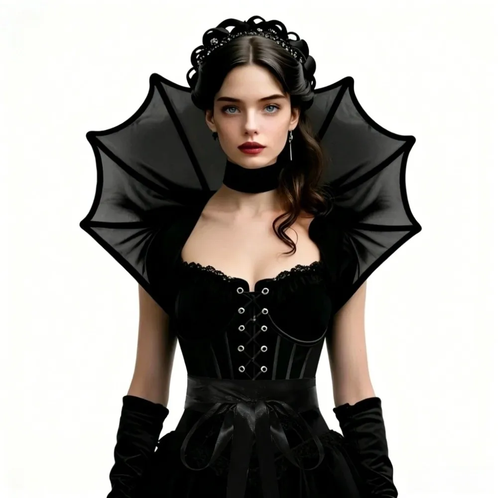 Lace Victorian Stand Up Collar Mesh Gothic Queen Cosplay Cloak Medieval Design Renaissance Halloween Costume Accessories Women
Lace Victorian Stand Up Collar Mesh Gothic Queen Cosplay Cloak Medieval Design Renaissance Halloween Costume Accessories Women