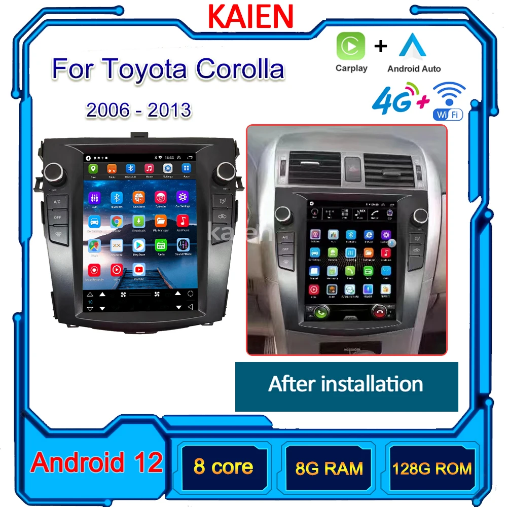 KAIEN For Toyota Corolla 2006-2013 Car Radio Android 12 Auto Navigation GPS Stereo Video Player DVD Multimedia WIFI 4G Autoradio
KAIEN For Toyota Corolla 2006-2013 Car Radio Android 12 Auto Navigation GPS Stereo Video Player DVD Multimedia WIFI 4G Autoradio