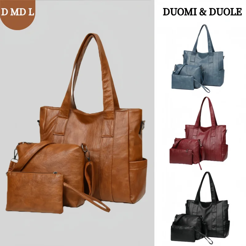 2026 Spring Minimalist Practical 3-Piece Set Camel Brown Matte PU Tote Bag Women's Large Capacity Crossbody Wallet Multi-Pocket
2026 Spring Minimalist Practical 3-Piece Set Camel Brown Matte PU Tote Bag Women's Large Capacity Crossbody Wallet Multi-Pocket