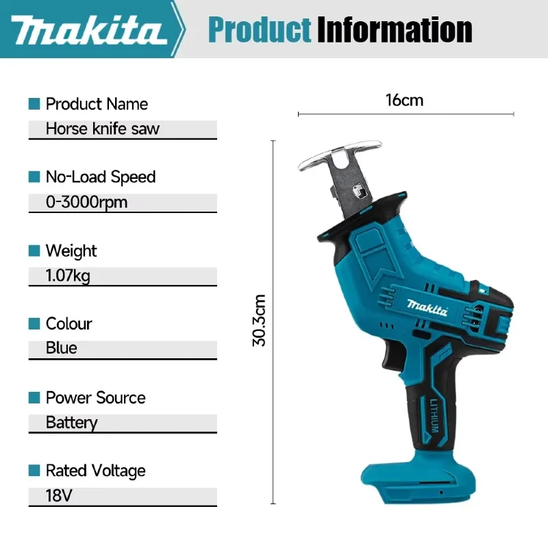 Wireless Makita Reciprocating Saw Lithium Battery Rechargeable Saber Saw Multiscene Wood Metal Cutting Power Saw
Wireless Makita Reciprocating Saw Lithium Battery Rechargeable Saber Saw Multiscene Wood Metal Cutting Power Saw