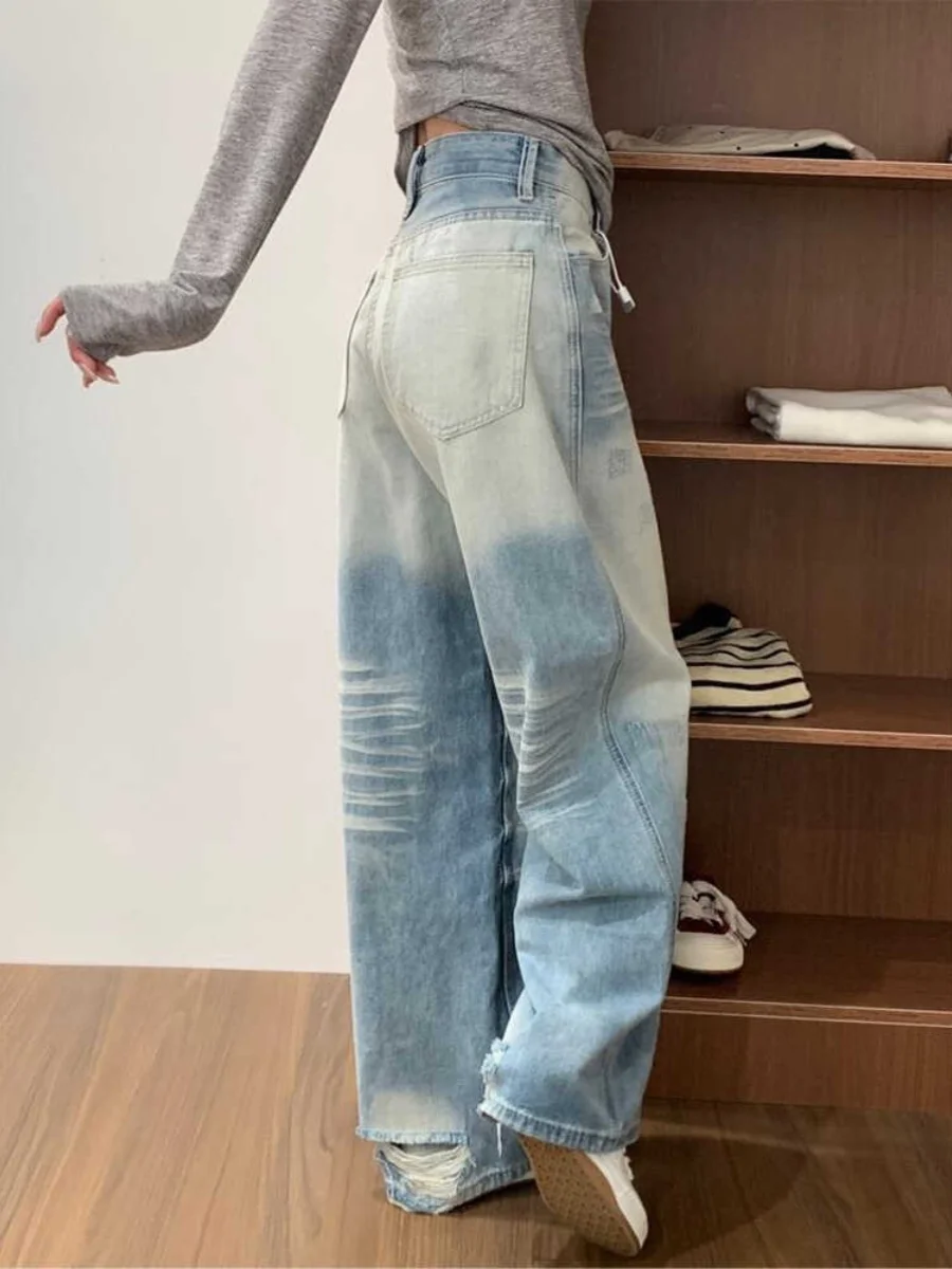 American Style High Waist Wide Leg Jeans Women's Loose Fit Washed Denim Pants Spring Autumn plus Size Slimming Trousers
American Style High Waist Wide Leg Jeans Women's Loose Fit Washed Denim Pants Spring Autumn plus Size Slimming Trousers
