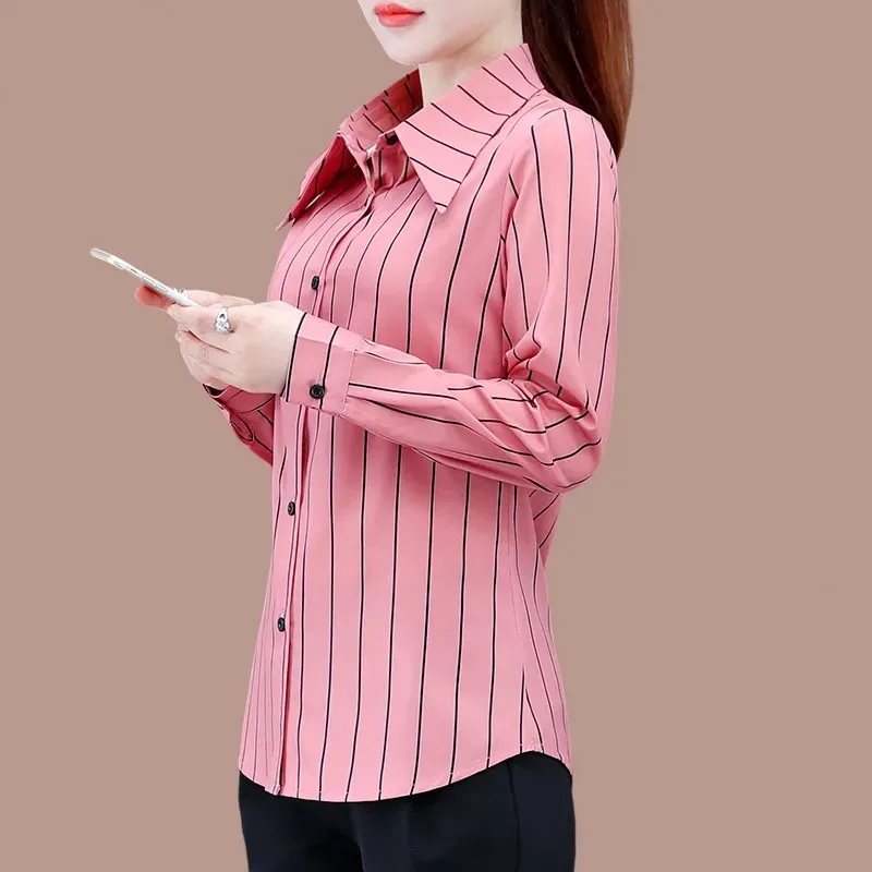 High-grade Ladies Fashion Cardigan Blouse Tops Summer Female Stripe Chiffon Shirts Jacket Retro Women Large Size 4XL Shirt Coat
High-grade Ladies Fashion Cardigan Blouse Tops Summer Female Stripe Chiffon Shirts Jacket Retro Women Large Size 4XL Shirt Coat