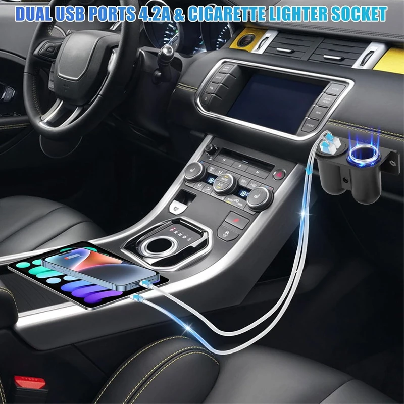 DC 5V 3.1A Dual USB Built-In Car Camper Adapter USB Ports Socket Cigarette Lighter Multi Plug Charger for 12V/24V Vehicle Truck
DC 5V 3.1A Dual USB Built-In Car Camper Adapter USB Ports Socket Cigarette Lighter Multi Plug Charger for 12V/24V Vehicle Truck