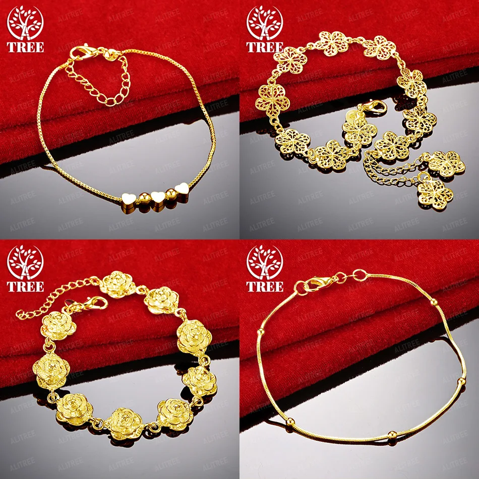 New Fine 18k Gold Flower Heart Box Chain Bead Bracelet Women's Party Birthday Wedding Accessories Beautiful Elegant Jewelry
New Fine 18k Gold Flower Heart Box Chain Bead Bracelet Women's Party Birthday Wedding Accessories Beautiful Elegant Jewelry