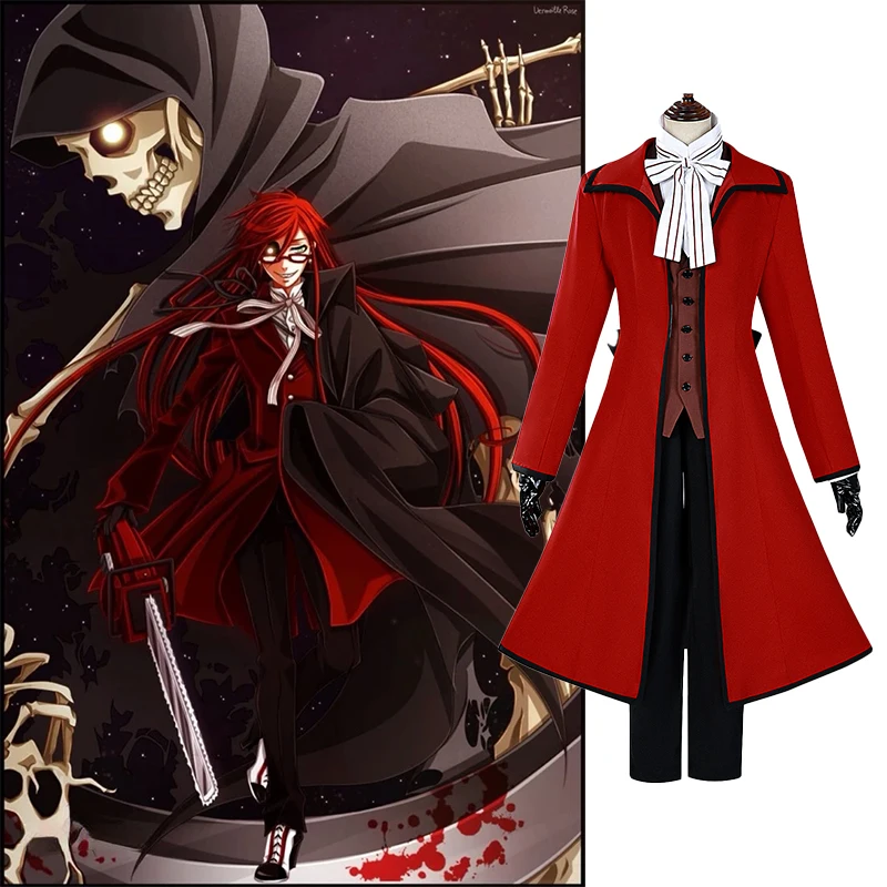 Grell Sutcliff Cosplay Costumes Anime Black Butler Role Play Uniform Halloween Christmas Carnival Dressing For Man
Grell Sutcliff Cosplay Costumes Anime Black Butler Role Play Uniform Halloween Christmas Carnival Dressing For Man