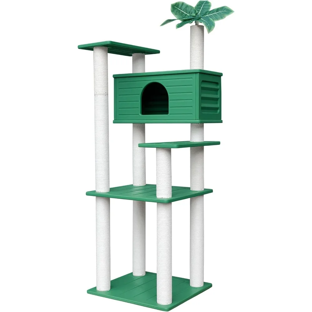 Inches Tall Outdoor Weatherproof Cat Tree Tower, Multi-Level, Large Cat Condo with PVC Board and Cat Scratching Posts, for Outdo
Inches Tall Outdoor Weatherproof Cat Tree Tower, Multi-Level, Large Cat Condo with PVC Board and Cat Scratching Posts, for Outdo