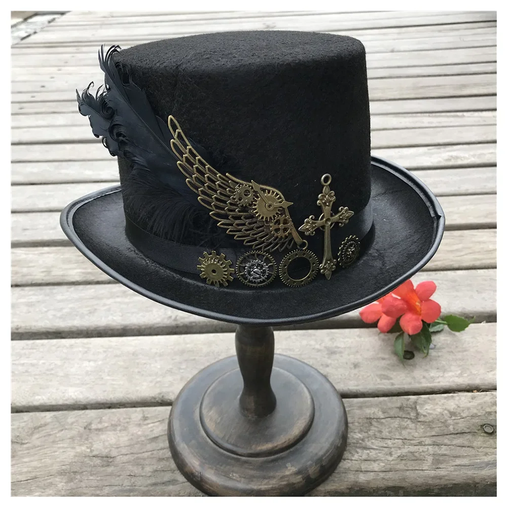 Unisex Men Women Steampunk Top Hat With Metal Gear Dance Party Hat Magic Hat Size 57CM
Unisex Men Women Steampunk Top Hat With Metal Gear Dance Party Hat Magic Hat Size 57CM