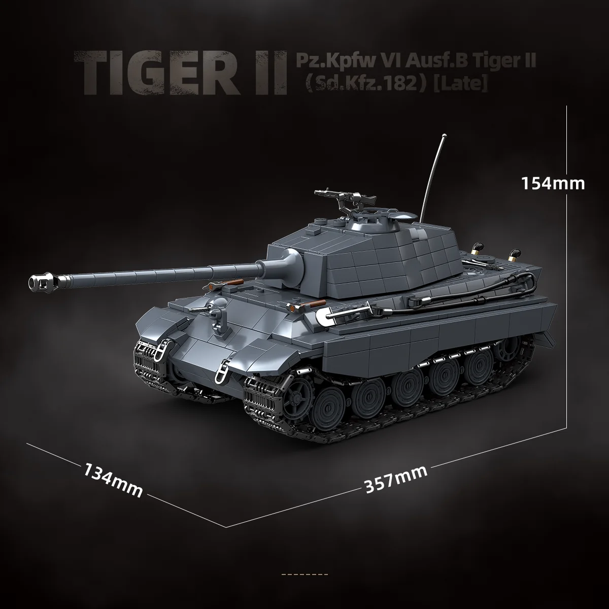 Tiger King Tiger II Heavy Armor Vehicle Building Blocks Model for Children 1563pcs y Toy Educational Playset NO.100301
Tiger King Tiger II Heavy Armor Vehicle Building Blocks Model for Children 1563pcs y Toy Educational Playset NO.100301