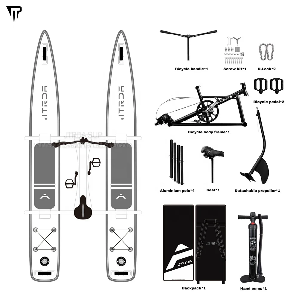 JTRDA Cheap Customized logo Water Bike Boat Inflatable Water Bicycle Aqua Bike Floating Water Bikes With Paddle Board
JTRDA Cheap Customized logo Water Bike Boat Inflatable Water Bicycle Aqua Bike Floating Water Bikes With Paddle Board