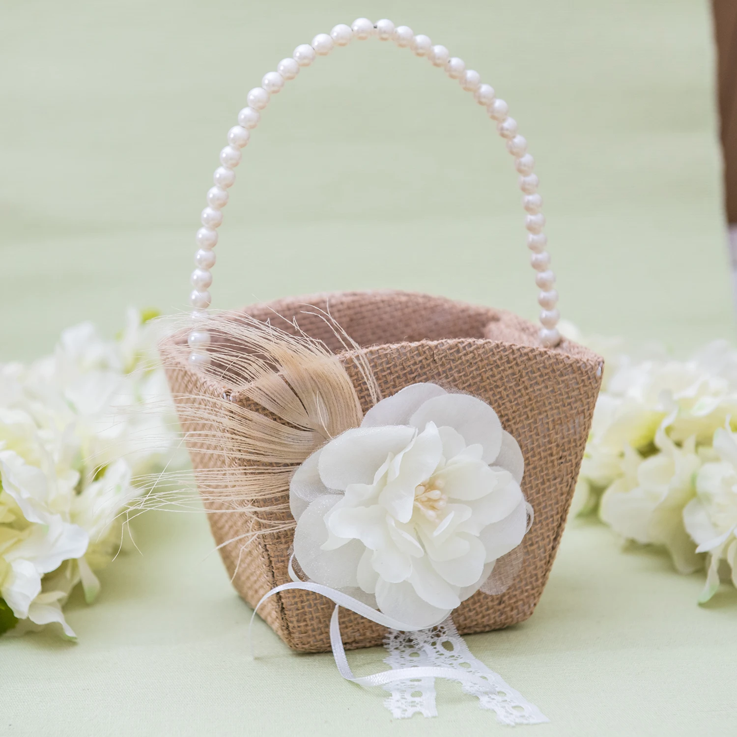 Free shipping personalized wedding lace flower feather linen flower basket natural style custom flower basket
Free shipping personalized wedding lace flower feather linen flower basket natural style custom flower basket