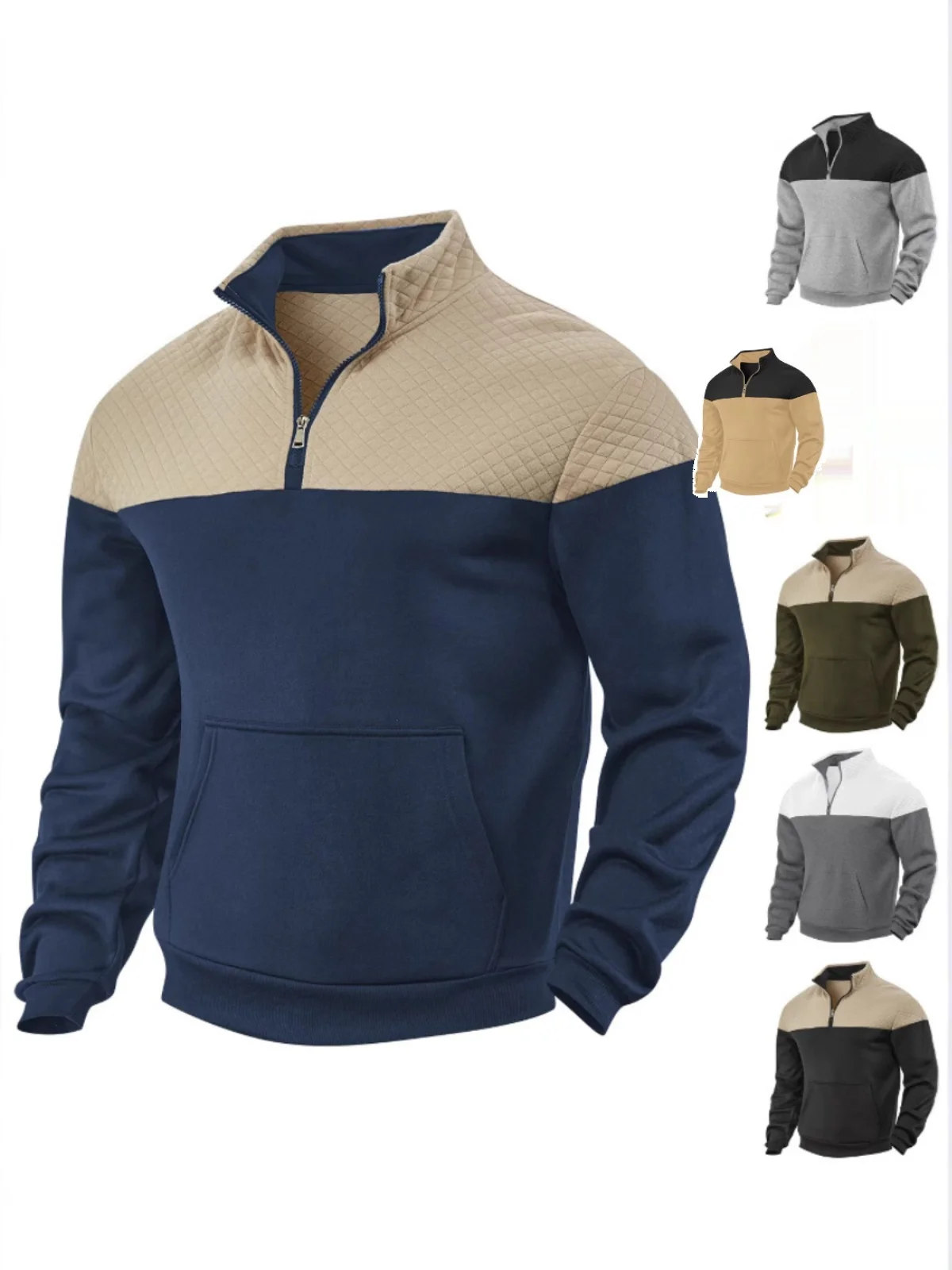 Casual Half Zip Hoodie Patchwork Color Leisure Pullover Hooded Sweatshirt Polyester Fiber Long Sleeve Youth Spring Autumn Winter
Casual Half Zip Hoodie Patchwork Color Leisure Pullover Hooded Sweatshirt Polyester Fiber Long Sleeve Youth Spring Autumn Winter