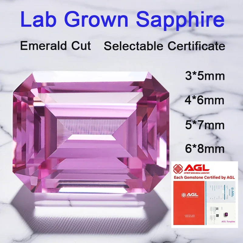 Lab Grown Sapphire Loose Stone Emerald Cut VVS1 Pink Color Beads Charms for Jewelry Making Necklace Selectable AGL Certificate
Lab Grown Sapphire Loose Stone Emerald Cut VVS1 Pink Color Beads Charms for Jewelry Making Necklace Selectable AGL Certificate