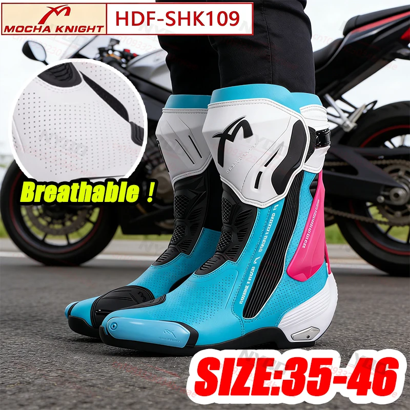 MOCHA SH109 Motorcycle Racing Boot Perforated Summer Breathable Professional Motocross BOTAS Knight Riding Boots CE Certified
MOCHA SH109 Motorcycle Racing Boot Perforated Summer Breathable Professional Motocross BOTAS Knight Riding Boots CE Certified