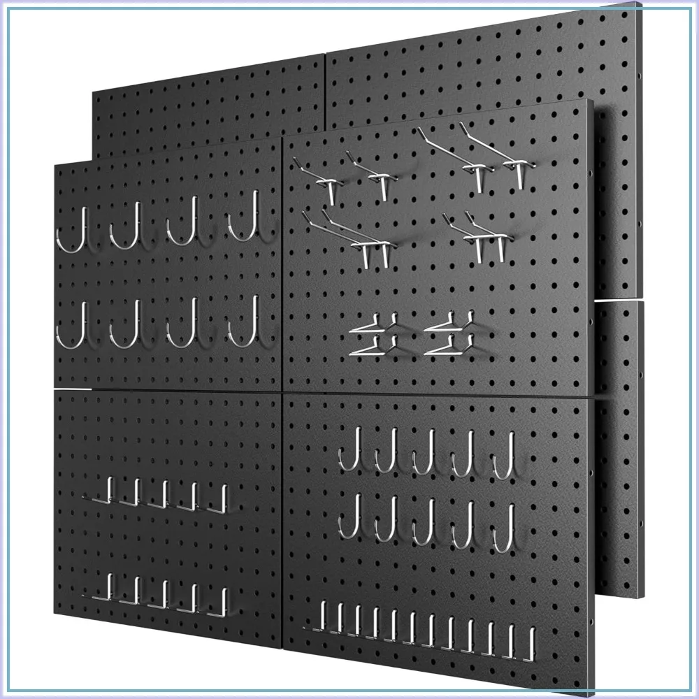 8-Pack Metal Pegboard Panels with 50 Hooks, Heavy Duty Wall Organizer for Garage, Workshop, Kitchen, Craft Room, 64"x24"
8-Pack Metal Pegboard Panels with 50 Hooks, Heavy Duty Wall Organizer for Garage, Workshop, Kitchen, Craft Room, 64"x24"