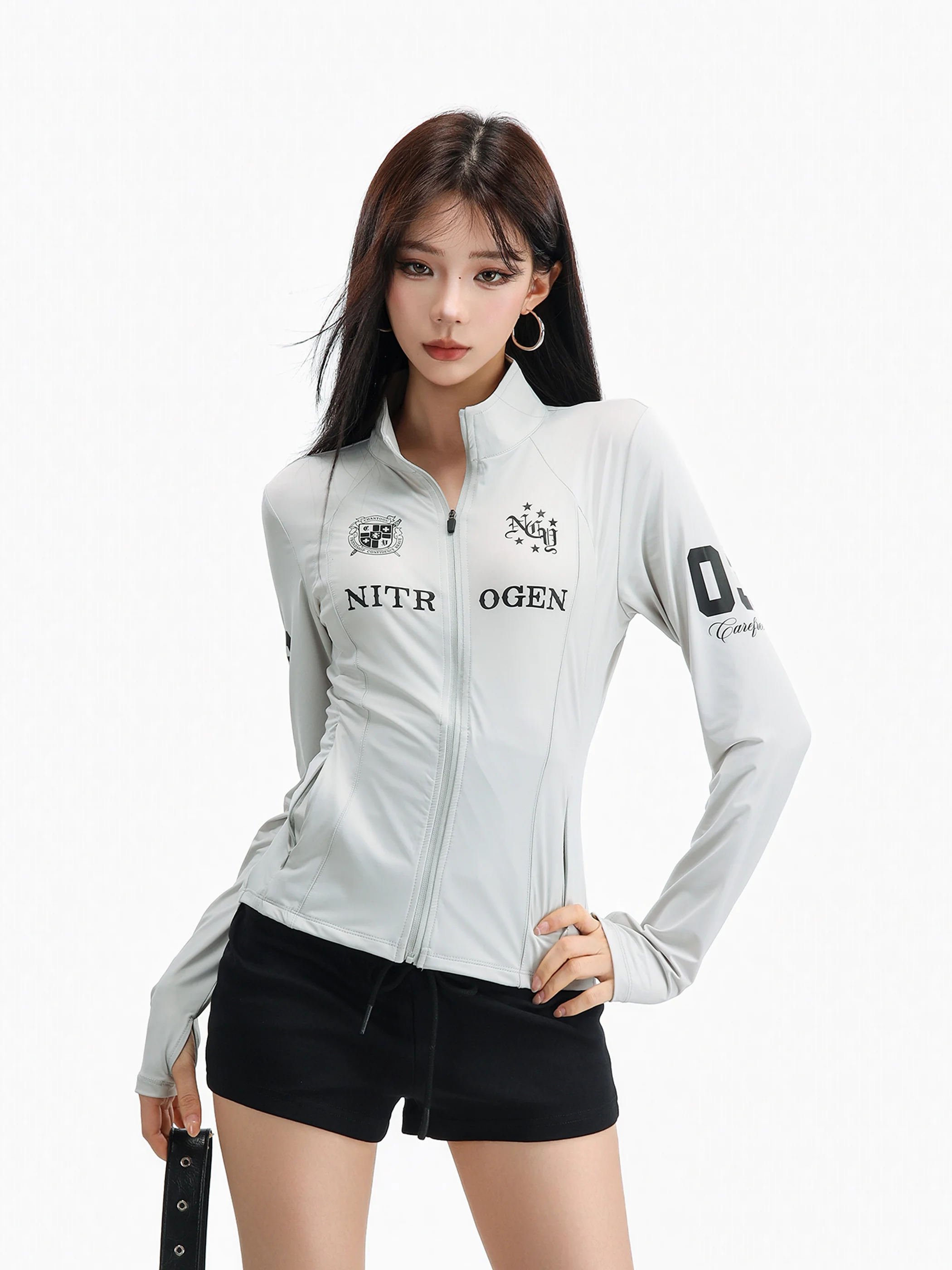 Lightweight Retro Print Stand Collar Women's Sporty Short Top UV Protection Outerwear Beer Captain C Beer Fashionable Outerwear
Lightweight Retro Print Stand Collar Women's Sporty Short Top UV Protection Outerwear Beer Captain C Beer Fashionable Outerwear