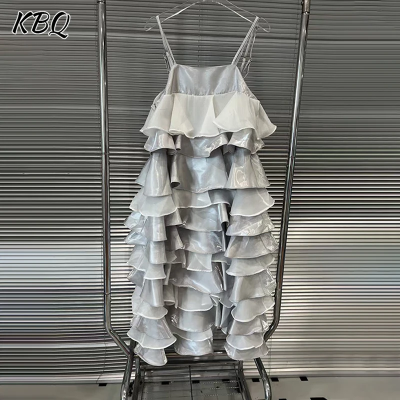 KBQ Designer Slimming Spliced Folds Solid Dresses For Women Camisole Sleeveless Backless High Waist Chic Dress Female Fashion
KBQ Designer Slimming Spliced Folds Solid Dresses For Women Camisole Sleeveless Backless High Waist Chic Dress Female Fashion