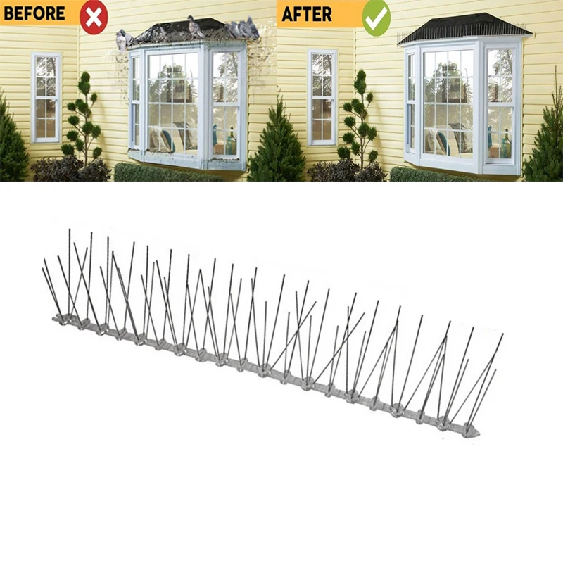 Stainless Steel Bird and Pigeon Spikes Anti Bird Anti Pigeon Spike for Get Rid of Pigeons and Scare Birds Pest Control
Stainless Steel Bird and Pigeon Spikes Anti Bird Anti Pigeon Spike for Get Rid of Pigeons and Scare Birds Pest Control