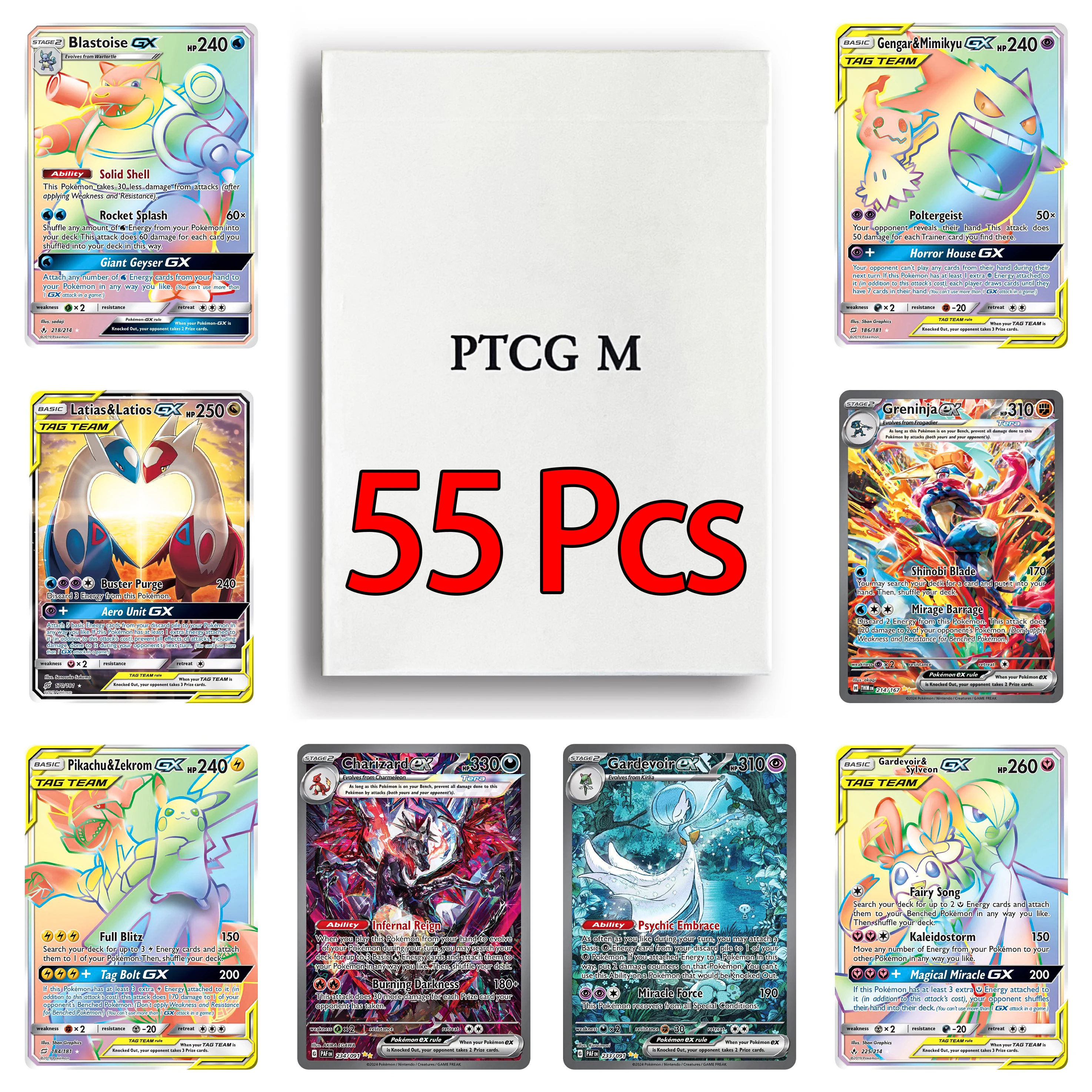 Карты Pokémon M, весь набор, 55 карточек Charizard EX Mew EX Blastoise GX Pikachu TCG, игровые карты PROXY
Карты Pokémon M, весь набор, 55 карточек Charizard EX Mew EX Blastoise GX Pikachu TCG, игровые карты PROXY