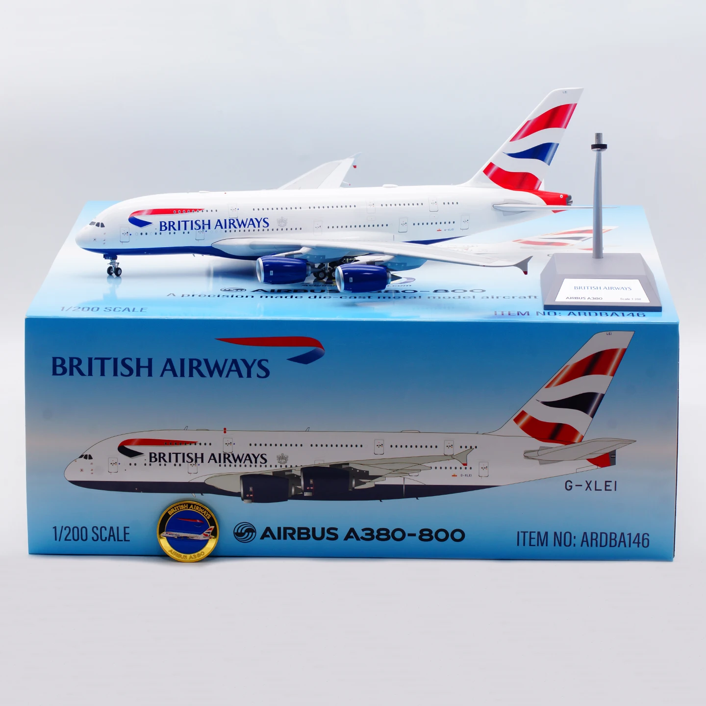 ARDBA146 Alloy Collectible Plane Gift ARD 1:200 British Airways Airbus A380-800 Diecast Aircraft Jet Model G-XLEI & Coin
ARDBA146 Alloy Collectible Plane Gift ARD 1:200 British Airways Airbus A380-800 Diecast Aircraft Jet Model G-XLEI & Coin