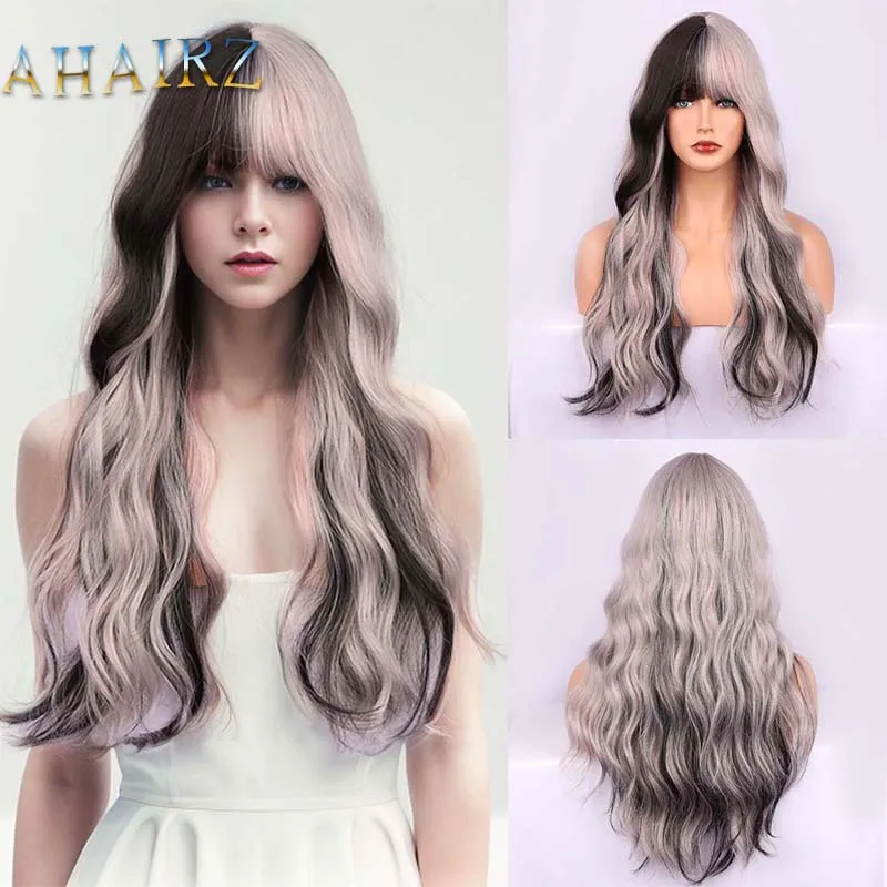 Synthetic Long Wave Silver Pink Mixed Black Wigs with Bangs for Women Daily Wear Party Wigs High Temperature Fiber
Synthetic Long Wave Silver Pink Mixed Black Wigs with Bangs for Women Daily Wear Party Wigs High Temperature Fiber