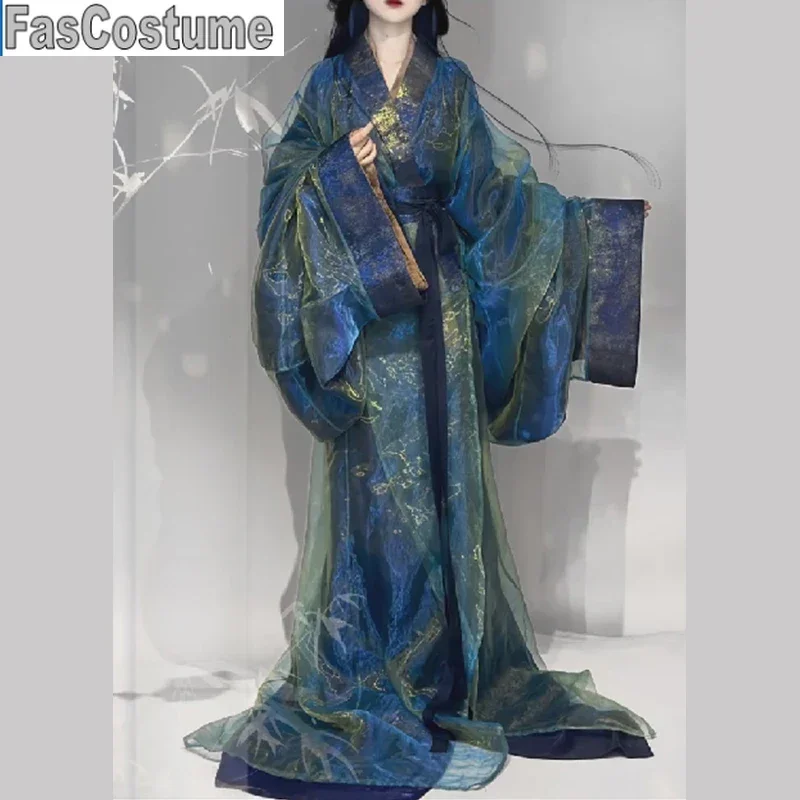 FasCostume New Warring States Robe Beautiful Hanfu Women's Dress Fairy Style Big Sleeve Trailing Straight-cut Ancient Dress y14
FasCostume New Warring States Robe Beautiful Hanfu Women's Dress Fairy Style Big Sleeve Trailing Straight-cut Ancient Dress y14