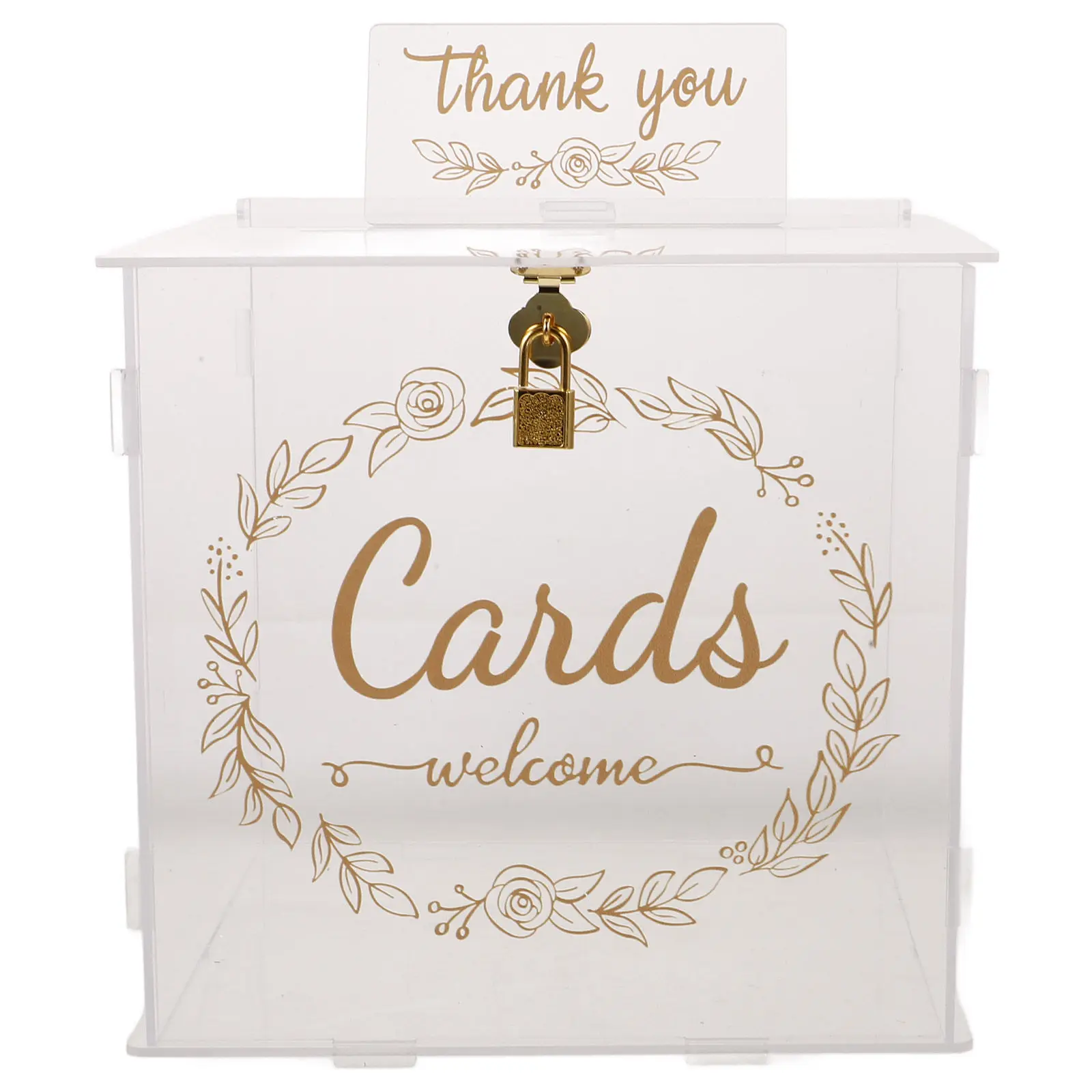 Lockable Clear Acrylic Wedding Card Box Large Capacity Container for Cards Money Photos Wedding Shower Event Birthday Card Box
Lockable Clear Acrylic Wedding Card Box Large Capacity Container for Cards Money Photos Wedding Shower Event Birthday Card Box