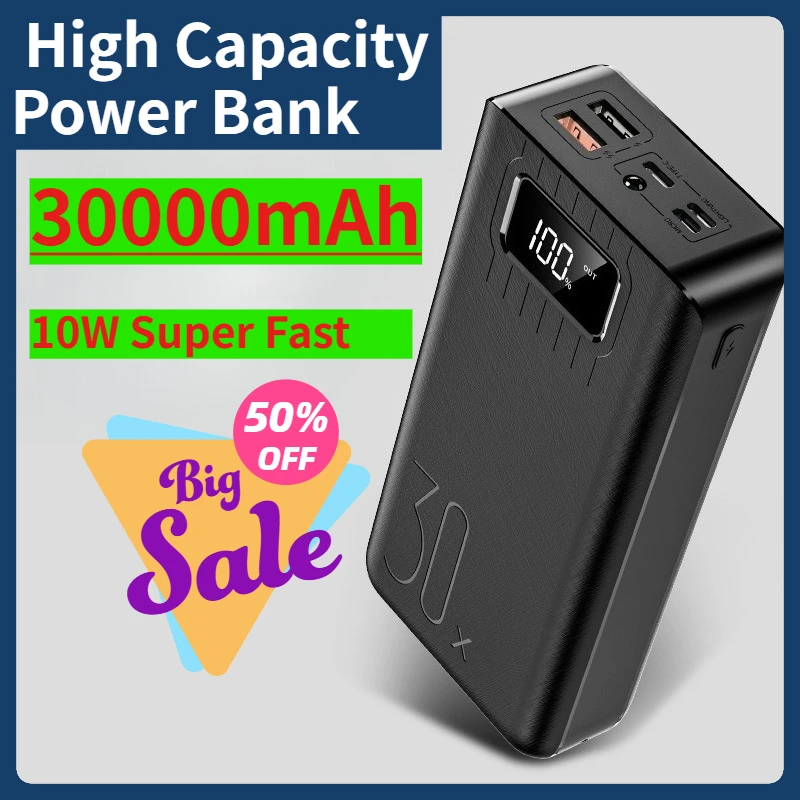 30000mAh High Capacity Power Bank 10W Super Fast Charging Power Bank
30000mAh High Capacity Power Bank 10W Super Fast Charging Power Bank