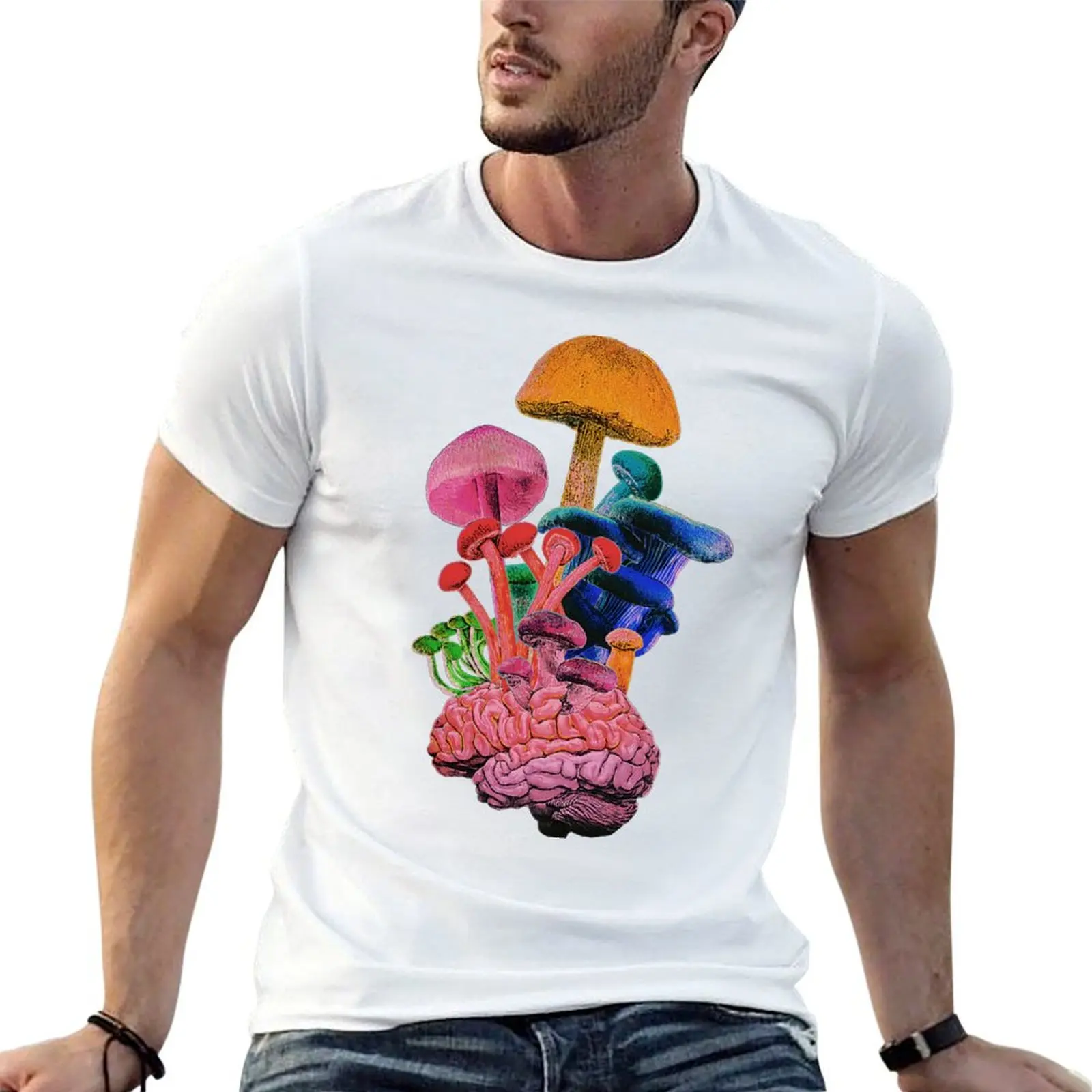 Mushrooms on the Brain T-Shirt cotton tshirt 100% printed t shirts for man man t shirts for men casual T-shirt
Mushrooms on the Brain T-Shirt cotton tshirt 100% printed t shirts for man man t shirts for men casual T-shirt