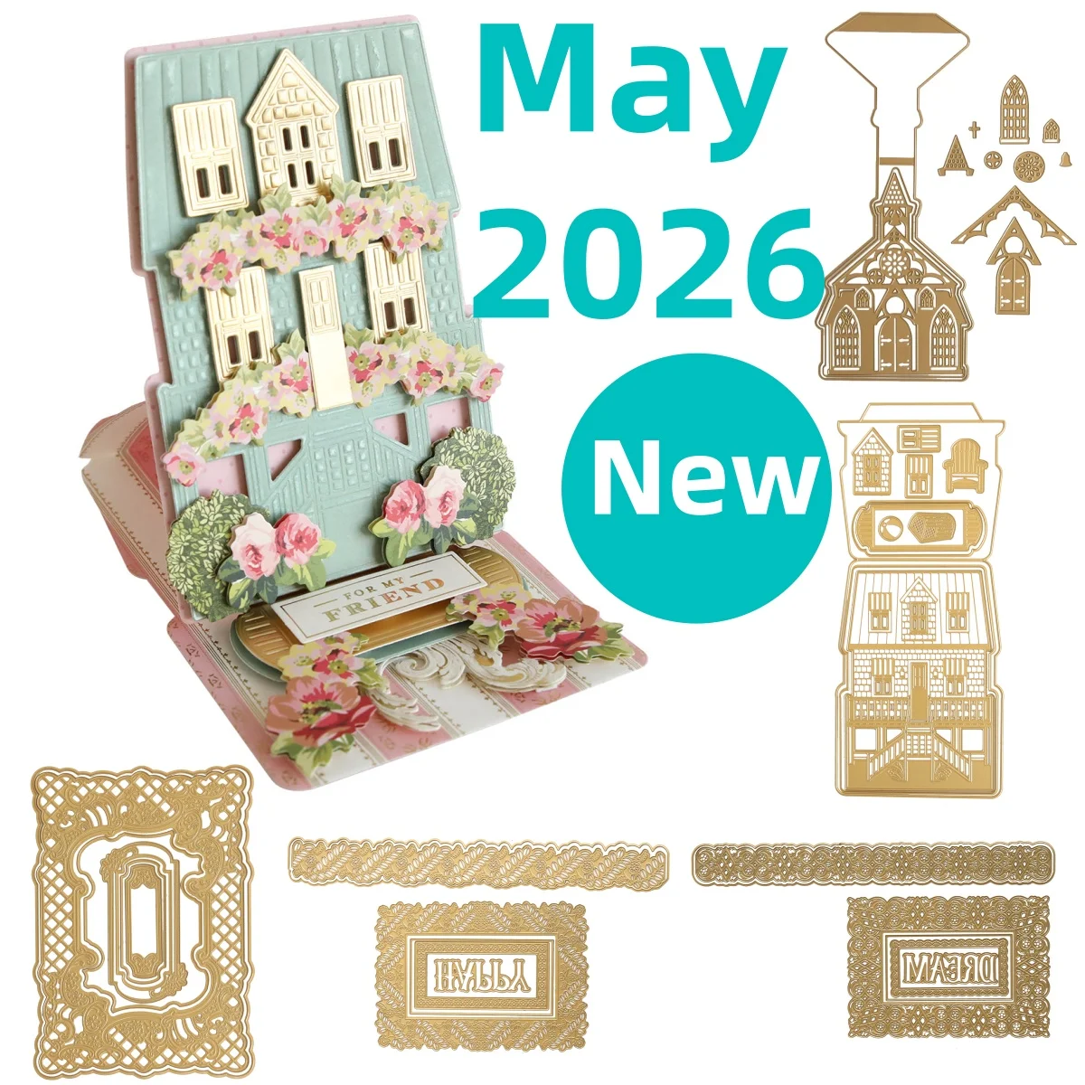 Summer 2026 House Floral Lattice Frame 3D Church Easel For Diy Metal Cutting Dies Decorating Scrapbook Card Embossing Craft
Summer 2026 House Floral Lattice Frame 3D Church Easel For Diy Metal Cutting Dies Decorating Scrapbook Card Embossing Craft