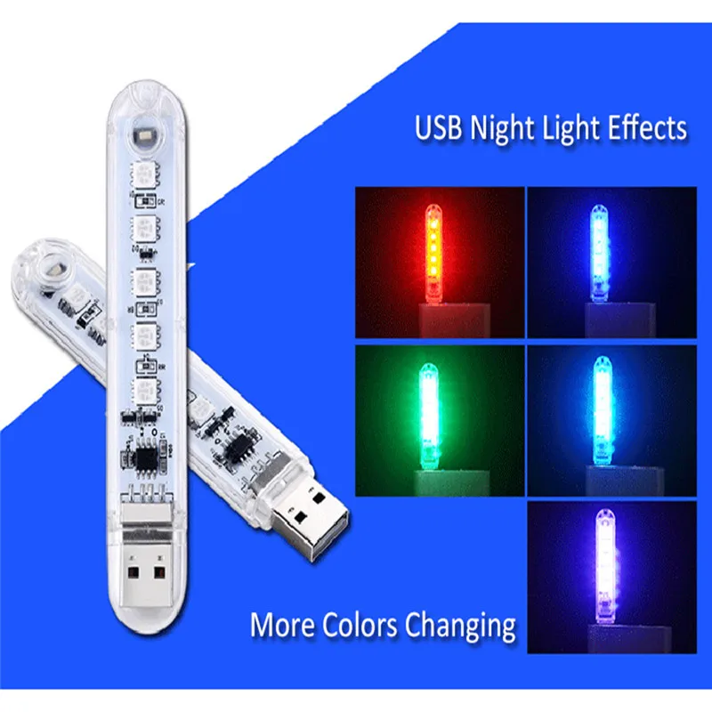Mini USB Book Lights LED Night Light 5 leds Portable Book Light RGB 5050 5V For PC Laptops Computer Mobile Power Reading Lamp
Mini USB Book Lights LED Night Light 5 leds Portable Book Light RGB 5050 5V For PC Laptops Computer Mobile Power Reading Lamp