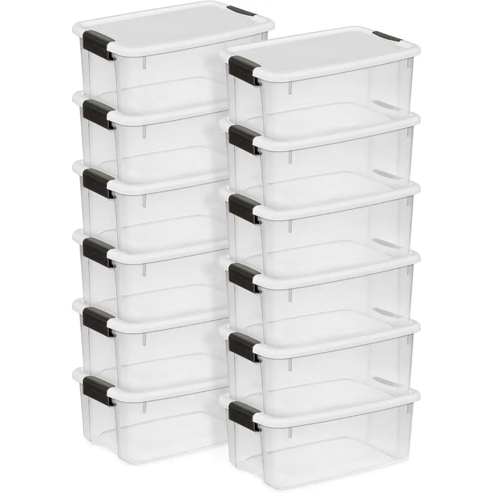 Набор из 12 прочных контейнеров для хранения с крышками, прозрачный пластик, 18 кварт — сверхпрочные органайзеры для шкафа, ванной
Набор из 12 прочных контейнеров для хранения с крышками, прозрачный пластик, 18 кварт — сверхпрочные органайзеры для шкафа, ванной