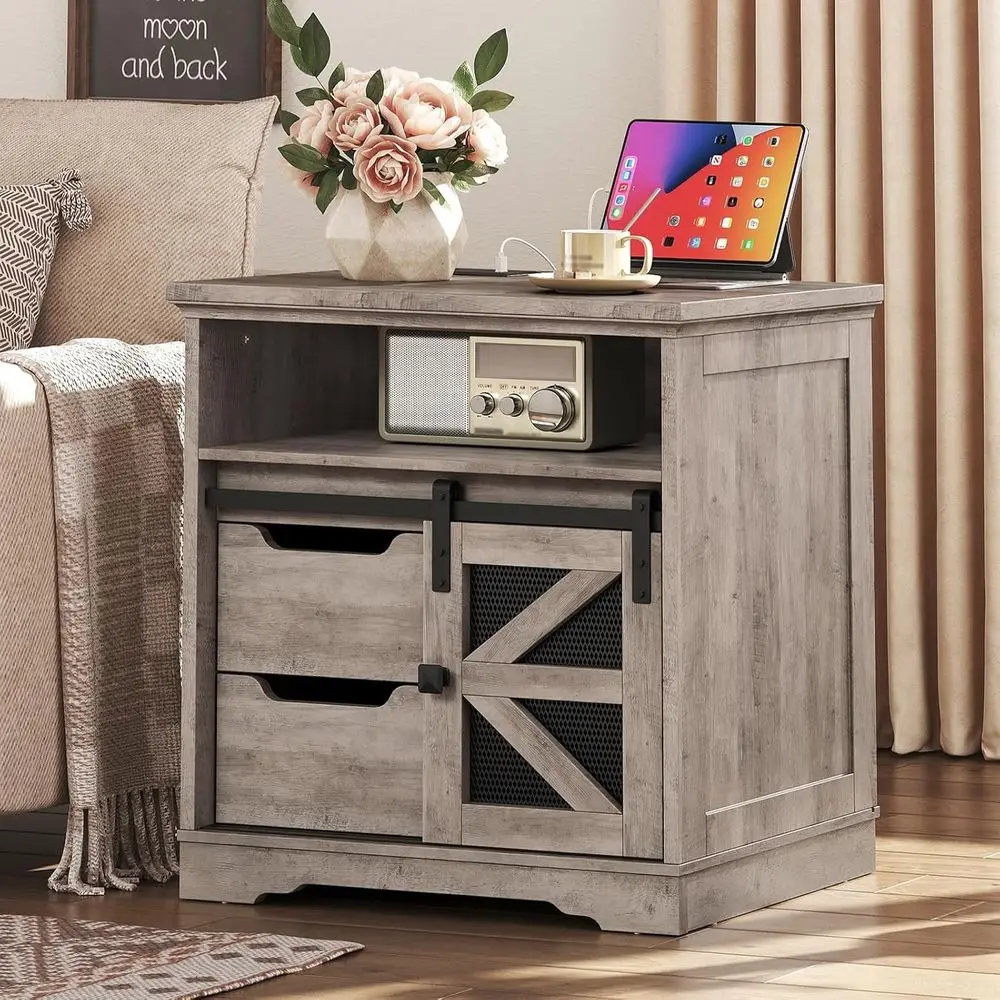 armhouse End Table with Charging Station, Soa Side Table with 2 Ders and Barn Door, Rustic Wooden Nightstand Bede Table or Bedro
armhouse End Table with Charging Station, Soa Side Table with 2 Ders and Barn Door, Rustic Wooden Nightstand Bede Table or Bedro