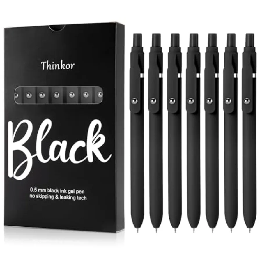Gel Pens Black Ink, 0.5mm Quick Dry Fine Point Smooth Writing Pens, Cute Office School Supplies Gifts for Women Student
Gel Pens Black Ink, 0.5mm Quick Dry Fine Point Smooth Writing Pens, Cute Office School Supplies Gifts for Women Student
