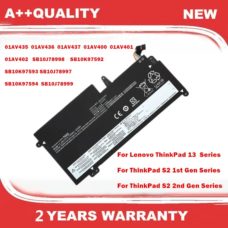 Laptop Battery For Lenovo ThinkPad NEW S2 /13 /S2 1st Gen /S2 2nd Gen 01AV435 01AV436 01AV437 01AV400 01AV401 01AV402
Laptop Battery For Lenovo ThinkPad NEW S2 /13 /S2 1st Gen /S2 2nd Gen 01AV435 01AV436 01AV437 01AV400 01AV401 01AV402
