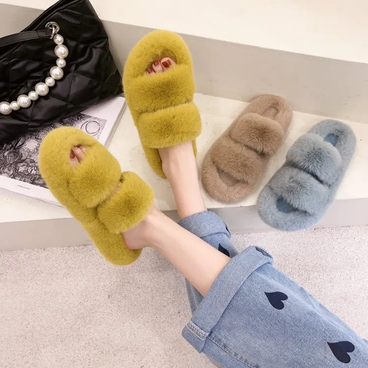 Korean Style Women's Fluffy Slippers Comfortable Flat Thick Bottom Cotton Slippers Large Size Slip-On Shoes for Autumn Winter
Korean Style Women's Fluffy Slippers Comfortable Flat Thick Bottom Cotton Slippers Large Size Slip-On Shoes for Autumn Winter