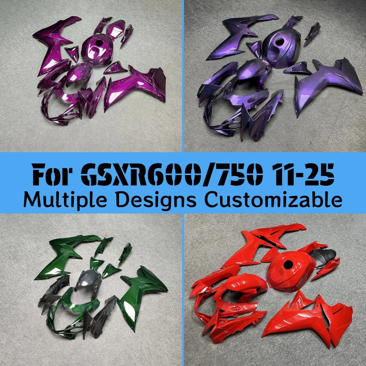 Fairing Kit GSXR600/750 2011-2025 Aftermarket Motorcycle Customized ABS Plastic Fairings for GSXR 600 750 11-25
Fairing Kit GSXR600/750 2011-2025 Aftermarket Motorcycle Customized ABS Plastic Fairings for GSXR 600 750 11-25