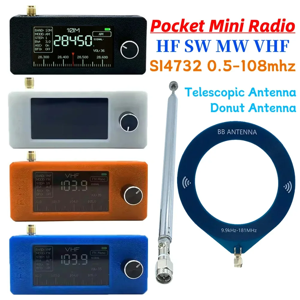 SI4732 0.5-108mhz Portable Radio LSB USB AM FM Pocket Mini Radio 1.9inch IPS Screen FM/AM Radio All Band Radio Receiver
SI4732 0.5-108mhz Portable Radio LSB USB AM FM Pocket Mini Radio 1.9inch IPS Screen FM/AM Radio All Band Radio Receiver