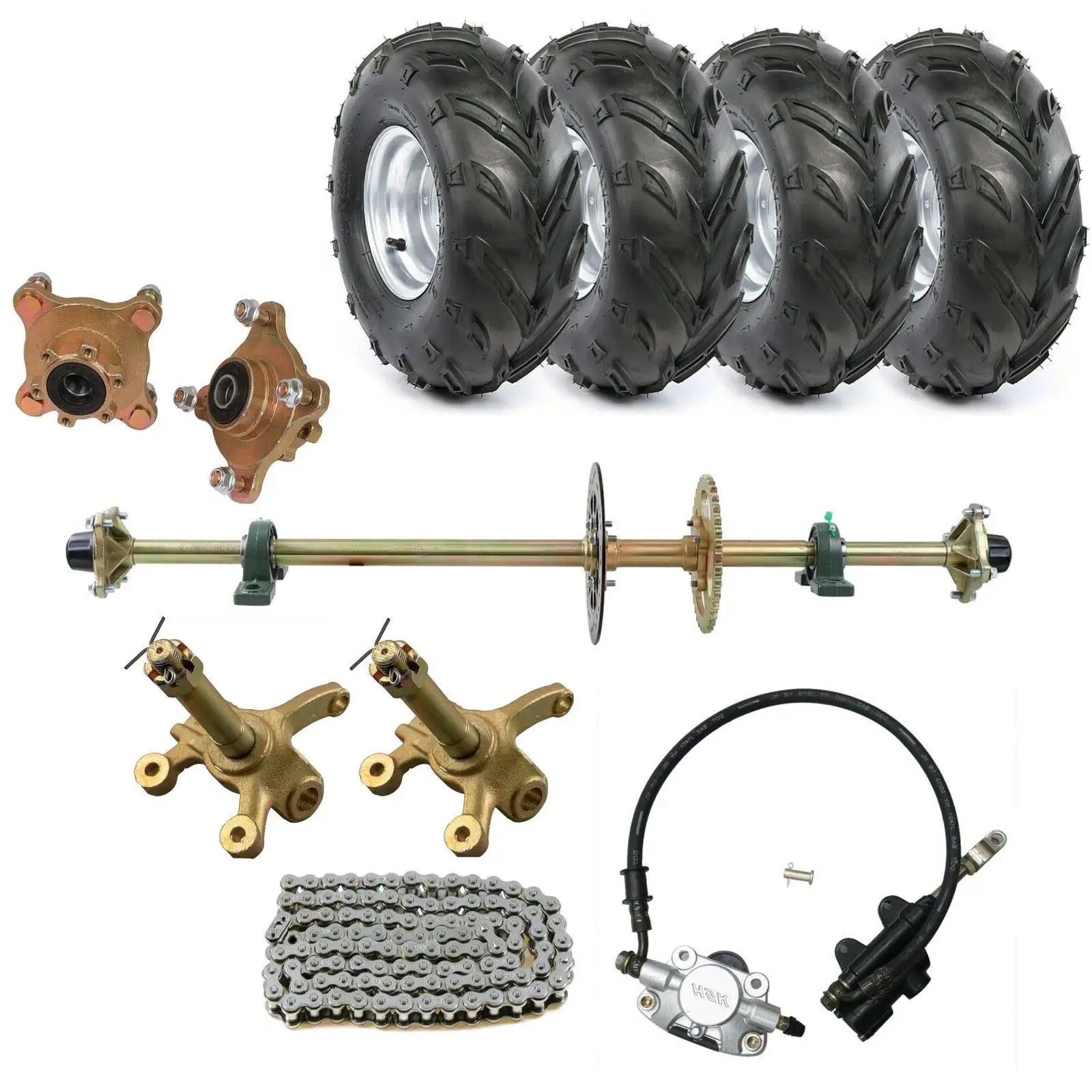 44" Rear Axle Kit 7" Wheels Brake 530 Sprocket 4 Stud Hub Trike ATV Go Kart Golf Cart
44" Rear Axle Kit 7" Wheels Brake 530 Sprocket 4 Stud Hub Trike ATV Go Kart Golf Cart