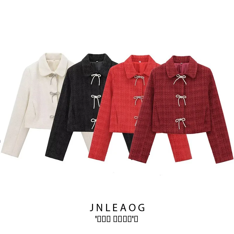 JNLEAOG Autumn New Women's Faion Texture Coat with Bow Knot Button Decor Straight Cut Long Sve ort Length Polyester Fiber
JNLEAOG Autumn New Women's Faion Texture Coat with Bow Knot Button Decor Straight Cut Long Sve ort Length Polyester Fiber