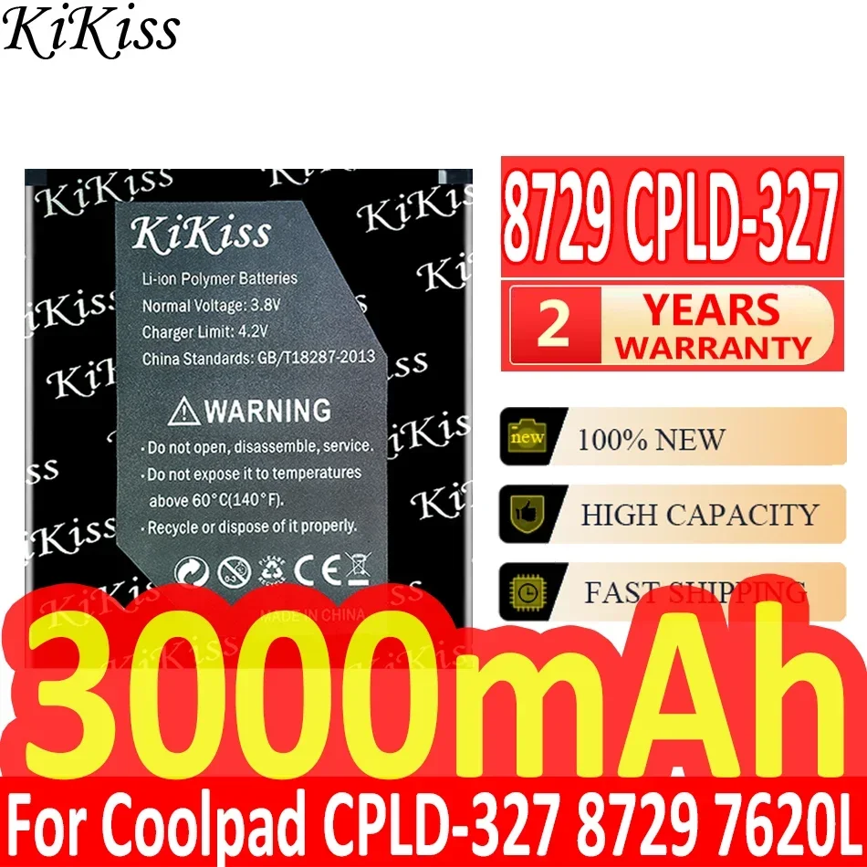 Мощный аккумулятор KiKiss 8729 CPLD327 CPLD 327 3000 мАч для Coolpad CPLD-327 8729 7620L
Мощный аккумулятор KiKiss 8729 CPLD327 CPLD 327 3000 мАч для Coolpad CPLD-327 8729 7620L