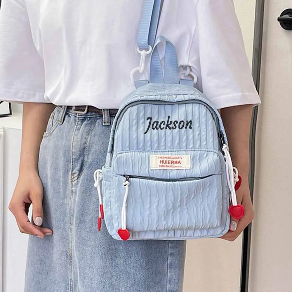 Simple Mini Backpack With Any Name, Customized Student Leisure Shopping Backpack, Love Bubble Bag,Outdoor Travel Bag, Snack Bag
Simple Mini Backpack With Any Name, Customized Student Leisure Shopping Backpack, Love Bubble Bag,Outdoor Travel Bag, Snack Bag